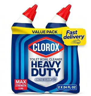 Clorox Heavy Duty Toilet Bowl Bathroom Cleaner, Arctic Clean, 24 fl oz, 2 Pack Clorox Heavy Duty Toilet Bowl Bathroom Cleaner, Arctic Clean, 24 fl oz, 2 Pack