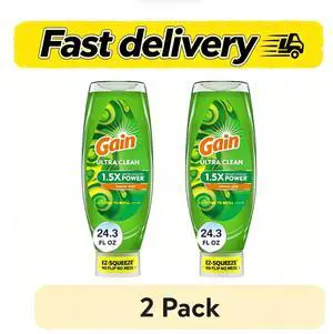 (2 pack) Gain EZ-Squeeze Dishwashing Liquid Dish Soap, Original Scent, 24.30 fl oz (2 pack) Gain EZ-Squeeze Dishwashing Liquid Dish Soap, Original Scent, 24.30 fl oz