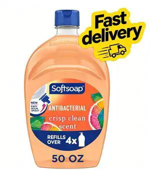 Softsoap Crisp Clean Antibacterial Liquid Hand Soap with New Easy Pour Spout, 50 fl oz Refill Bottle Softsoap Crisp Clean Antibacterial Liquid Hand Soap with New Easy Pour Spout, 50 fl oz Refill Bottle