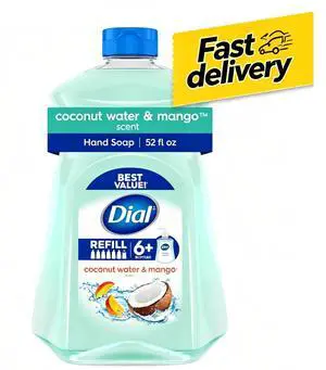 Dial Clean + Gentle Liquid Hand Soap Refill, Coconut Water & Mango Gentle Hand Soap, 52 oz Dial Clean + Gentle Liquid Hand Soap Refill, Coconut Water & Mango Gentle Hand Soap, 52 oz