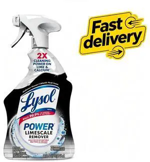 Lysol Power Limescale Remover Bathroom Cleaner Spray, Hard Water Stain Remover, Disinfecting Multipurpose Cleaner, 0% Bleach, Atlantic Fresh Scent, 32 fl oz Lysol Power Limescale Remover Bathroom Cleaner Spray, Hard Water Stain Remover, Disinfecting Multipurpose Cleaner, 0% Bleach, Atlantic Fresh Scent, 32 fl oz