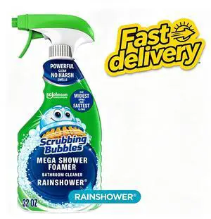 Scrubbing Bubbles Bathroom Shower & Tub Cleaner Mega Shower Foamer Spray, Rainshower, 32 oz Scrubbing Bubbles Bathroom Shower & Tub Cleaner Mega Shower Foamer Spray, Rainshower, 32 oz