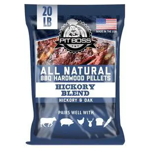 Pit Boss 100% All-Natural Hardwood Hickory Blend BBQ Grilling Pellets, 20 Pound Bag Pit Boss 100% All-Natural Hardwood Hickory Blend BBQ Grilling Pellets, 20 Pound Bag
