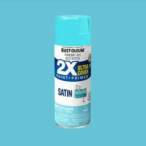 Aqua, Rust-Oleum American Accents 2X Ultra Cover Satin Spray Paint-327915, 12 oz Aqua, Rust-Oleum American Accents 2X Ultra Cover Satin Spray Paint-327915, 12 oz