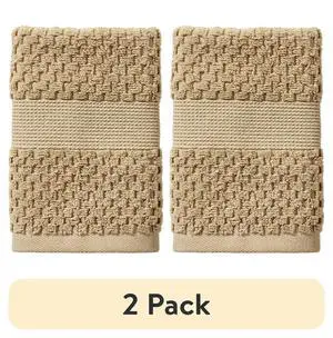 (2 pack) Better Homes & Gardens Signature Soft Cotton Popcorn Textured Washcloth, Almond Biscuit (2 pack) Better Homes & Gardens Signature Soft Cotton Popcorn Textured Washcloth, Almond Biscuit