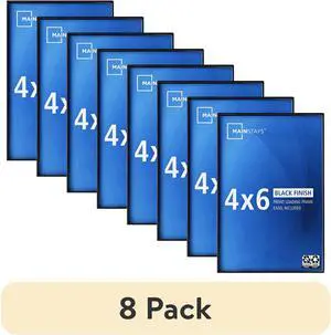 (8 pack) Mainstays 4 x 6 Black Front-Loading Picture Frame, Wall or Tabletop (8 pack) Mainstays 4 x 6 Black Front-Loading Picture Frame, Wall or Tabletop
