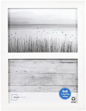 Mainstays Linear Picture Frame, Holds Two 4 x 6 Photos, White Mainstays Linear Picture Frame, Holds Two 4 x 6 Photos, White