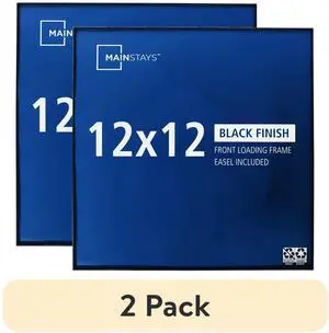 (2 pack) Mainstays 12 x 12 Black Front-Loading Picture Frame, Wall or Tabletop (2 pack) Mainstays 12 x 12 Black Front-Loading Picture Frame, Wall or Tabletop