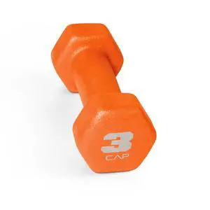 CAP, 3lb Neoprene Dumbbell, Orange, Single CAP, 3lb Neoprene Dumbbell, Orange, Single