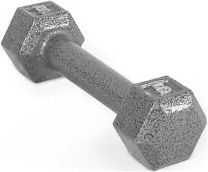 CAP Barbell 5lb Cast Iron Hex Dumbbell, Single CAP Barbell 5lb Cast Iron Hex Dumbbell, Single