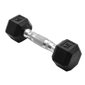 CAP Barbell, 5lb Rubber Hex Dumbbell, Single CAP Barbell, 5lb Rubber Hex Dumbbell, Single