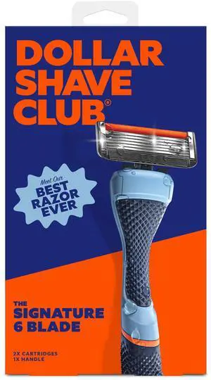 Dollar Shave Club Men's 6-Blade Razor Starter Set with 1 Handle and 2x 6-Blade Manual Razor Refills Dollar Shave Club Men's 6-Blade Razor Starter Set with 1 Handle and 2x 6-Blade Manual Razor Refills