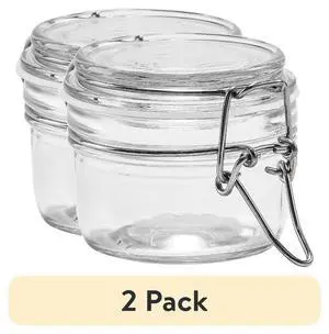 (2 pack) Mainstays Glass Airtight Food Storage Jar with Lid, Clear Cereal and Dry Food Storage Container for Kitchen Pantry Organization (2 pack) Mainstays Glass Airtight Food Storage Jar with Lid, Clear Cereal and Dry Food Storage Container for Kitchen Pantry Organization