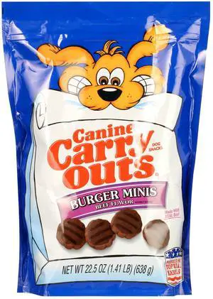 Canine Carry Outs Burger Minis Beef Flavor Dog Treats, 22.5oz Bag Canine Carry Outs Burger Minis Beef Flavor Dog Treats, 22.5oz Bag