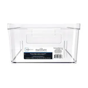Mainstays Clear Plastic Pantry Organizer Bin for Kitchen Cabinet and Fridge, Large 12" x 7.5" x 4", with Handles Mainstays Clear Plastic Pantry Organizer Bin for Kitchen Cabinet and Fridge, Large 12" x 7.5" x 4", with Handles