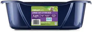 Vibrant Life Large Open Cat Litter Box, Blue Vibrant Life Large Open Cat Litter Box, Blue