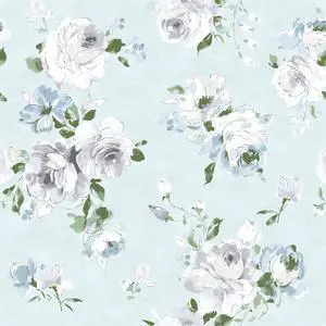 Waverly Inspirations 44" 100% Cotton Rose Sewing & Craft Fabric By the Yard, Blue, Green and Gray Waverly Inspirations 44" 100% Cotton Rose Sewing & Craft Fabric By the Yard, Blue, Green and Gray
