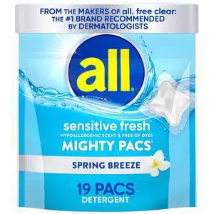 all sensitive fresh MIGHTY PACS Spring Breeze Scented Laundry Detergent, 19 Count all sensitive fresh MIGHTY PACS Spring Breeze Scented Laundry Detergent, 19 Count