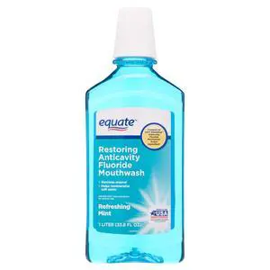 Equate Restoring Anticavity Fluoride Mouthwash, Refreshing Mint, 1 L Equate Restoring Anticavity Fluoride Mouthwash, Refreshing Mint, 1 L