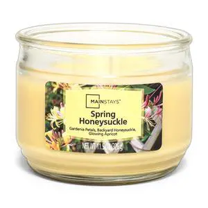 Mainstays Spring Honeysuckle Scented 3-Wick Glass Jar Candle, 11.5 oz Mainstays Spring Honeysuckle Scented 3-Wick Glass Jar Candle, 11.5 oz