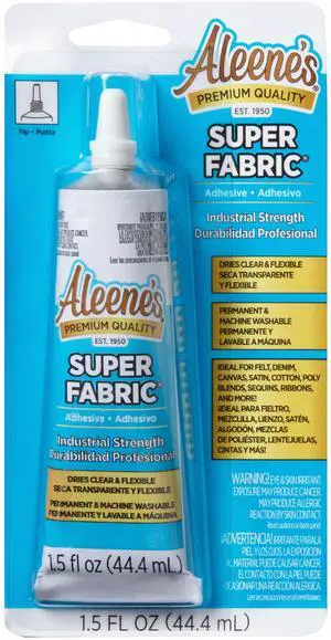 Aleene's Super Fabric Adhesive 1.5 fl oz, Fast Drying, Clear Permanent Fabric Adhesive Aleene's Super Fabric Adhesive 1.5 fl oz, Fast Drying, Clear Permanent Fabric Adhesive