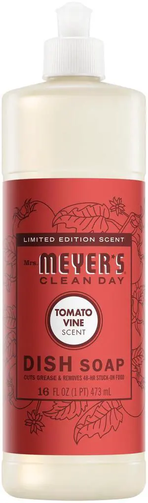 MRS. MEYER'S CLEAN DAY Liquid Dish Soap, Tomato Vine Scent, 16 Ounce Bottle MRS. MEYER'S CLEAN DAY Liquid Dish Soap, Tomato Vine Scent, 16 Ounce Bottle