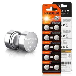 HAOFILM 10-Pack LR41 Button Batteries, AG3 392 384 SR41 1.5V Cell Battery HAOFILM 10-Pack LR41 Button Batteries, AG3 392 384 SR41 1.5V Cell Battery