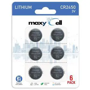 2450 CR2450 Lithium Coin Cell Battery 3V High-Capacity Long-Lasting Reliable Power for Watches, Key Fobs, Fitness Trackers, Medical Devices, Thermometers, Leak-Proof Design DL2450 (6 Pack) 2450 CR2450 Lithium Coin Cell Battery 3V High-Capacity Long-Lasting Reliable Power for Watches, Key Fobs, Fitness Trackers, Medical Devices, Thermometers, Leak-Proof Design DL2450 (6 Pack)
