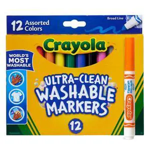 Crayola Broad Line Markers (12 Count), Washable Markers for Kids, Assorted Colors, Arts & Crafts Supplies, For Coloring Books & Art Projects, Ages 3+ Crayola Broad Line Markers (12 Count), Washable Markers for Kids, Assorted Colors, Arts & Crafts Supplies, For Coloring Books & Art Projects, Ages 3+