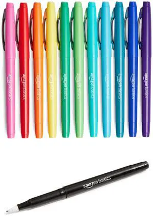 Amazon Basics Felt Tip Marker Pens, Assorted Colors, for Art Projects, Writing, Drawing, and Journaling, 12-Pack Amazon Basics Felt Tip Marker Pens, Assorted Colors, for Art Projects, Writing, Drawing, and Journaling, 12-Pack