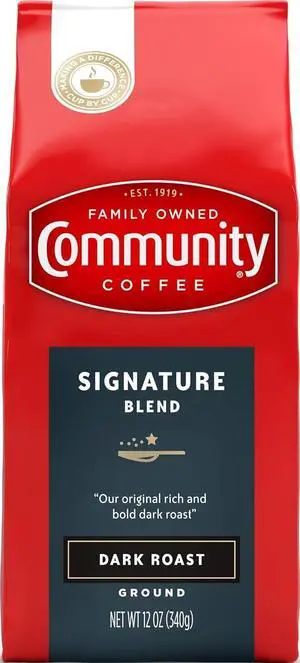 Community Coffee Premium Ground Coffee, Signature Blend, Dark Roast, 12 Ounce (Pack of 1) Community Coffee Premium Ground Coffee, Signature Blend, Dark Roast, 12 Ounce (Pack of 1)