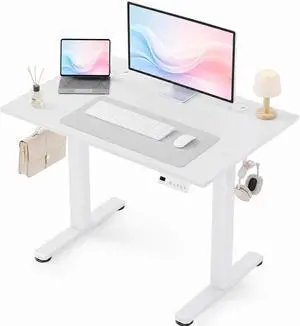 40 x 24 Inch White Electric Standing Desk 40 x 24 Inch White Electric Standing Desk