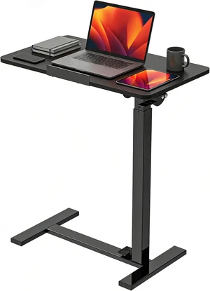 Standing Desk on Wheels Height Adjustable Computer Cart with Pneumatic Lift, Rolling Table, Portable Workstation for Bed, Sofa, Hospital or Office Black Standing Desk on Wheels Height Adjustable Computer Cart with Pneumatic Lift, Rolling Table, Portable Workstation for Bed, Sofa, Hospital or Office Black