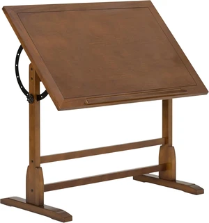Studio Designs Vintage Drafting Table - Antique Design Solid Wood Drafting Table with Built-In Pencil Groove and Pencil Ledge - Angle Adjustable Work Surface Studio Designs Vintage Drafting Table - Antique Design Solid Wood Drafting Table with Built-In Pencil Groove and Pencil Ledge - Angle Adjustable Work Surface