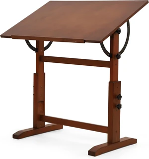 Wood Drafting Table for Adults, 24' x 35" Drawing Table with Adjustable Height & Angle for Art Studio, Solid Pine Wood Artist Desk for Drawing, Drafting, Writing, Reading, Sketching Wood Drafting Table for Adults, 24' x 35" Drawing Table with Adjustable Height & Angle for Art Studio, Solid Pine Wood Artist Desk for Drawing, Drafting, Writing, Reading, Sketching