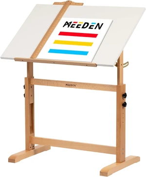 White Adjustable Drafting Table: 35.5" x 23.5" Art Drawing Desk with Height Adjustment - Solid Beech Wood Craft Painting Table - Large Tilting Table for Adults Artists Writing Working White Adjustable Drafting Table: 35.5" x 23.5" Art Drawing Desk with Height Adjustment - Solid Beech Wood Craft Painting Table - Large Tilting Table for Adults Artists Writing Working