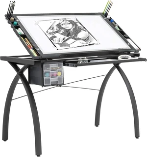 Light Tracing Table for Artists with Storage and Adjustable Stand, Dimmable Night Glass Work Top Light Tracing Table for Artists with Storage and Adjustable Stand, Dimmable Night Glass Work Top