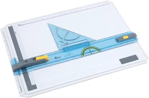 Technical Drawing Board - Portable Drafting Table with Multi-Tool Kit, Break-Resistant Plastic, Straight-Edge Lock Mechanism, Transparent Ruler, Protractor, Clamping Rail - 14.5"x19.75" Technical Drawing Board - Portable Drafting Table with Multi-Tool Kit, Break-Resistant Plastic, Straight-Edge Lock Mechanism, Transparent Ruler, Protractor, Clamping Rail - 14.5"x19.75"