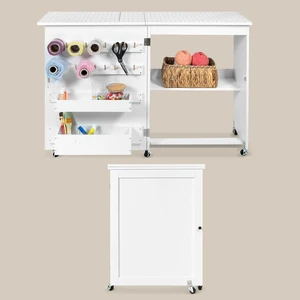 Sewing Table and Folding Craft Table with Storage for Adults - 46 inch Fold Out Grid Top Crafting Desk for Fabric Cutting, Quilting & Hobby Sewing Table and Folding Craft Table with Storage for Adults - 46 inch Fold Out Grid Top Crafting Desk for Fabric Cutting, Quilting & Hobby