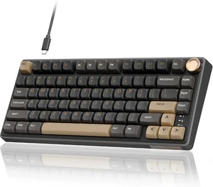 RK ROYAL KLUDGE R75 Wired Mechanical Keyboard with Volume Knob, 75% Mechanical Gaming Keyboard Gasket Mount, Hot Swappable Silver Switch, MDA Profile PBT Keycaps, Creamy Keyboards, Black RK ROYAL KLUDGE R75 Wired Mechanical Keyboard with Volume Knob, 75% Mechanical Gaming Keyboard Gasket Mount, Hot Swappable Silver Switch, MDA Profile PBT Keycaps, Creamy Keyboards, Black