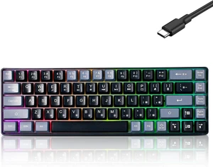 Guiheng Wired Portable 60% Mechanical Feeling Gaming Keyboard,RGB LED Backlit Compact 68 Keys Mini Wired Office Keyboard for Windows Laptop PC Mac Gamer, Typist, Travel on Business Trip BlackGrey Guiheng Wired Portable 60% Mechanical Feeling Gaming Keyboard,RGB LED Backlit Compact 68 Keys Mini Wired Office Keyboard for Windows Laptop PC Mac Gamer, Typist, Travel on Business Trip BlackGrey