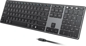 seenda SK64-3 Rechargeable Bluetooth Keyboard, 3-Device, Black Gray seenda SK64-3 Rechargeable Bluetooth Keyboard, 3-Device, Black Gray