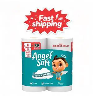 Angel Soft 2-Ply Toilet Paper, 6 Mega XL Rolls, 480 Sheets Per Roll Angel Soft 2-Ply Toilet Paper, 6 Mega XL Rolls, 480 Sheets Per Roll