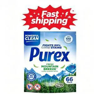 Purex Laundry Detergent Pacs, Fresh Mountain Breeze, 66 count Purex Laundry Detergent Pacs, Fresh Mountain Breeze, 66 count