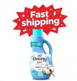 Downy Liquid Laundry Fabric Softener and Conditioner, Cool Cotton Scent, 44 fl oz, 60 Loads Downy Liquid Laundry Fabric Softener and Conditioner, Cool Cotton Scent, 44 fl oz, 60 Loads