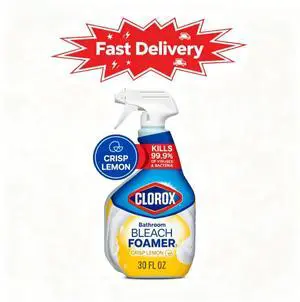 Clorox Bleach Foamer Bathroom and Shower Cleaner Spray, Crisp Lemon, 30 fl oz Clorox Bleach Foamer Bathroom and Shower Cleaner Spray, Crisp Lemon, 30 fl oz
