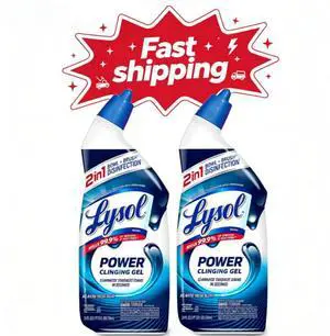 Lysol Toilet Bowl Cleaner Clinging Gel, Power, Disinfecting Bathroom Cleaner and Toilet Bowl Stain Remover, 24 fl oz (2 Pack) Lysol Toilet Bowl Cleaner Clinging Gel, Power, Disinfecting Bathroom Cleaner and Toilet Bowl Stain Remover, 24 fl oz (2 Pack)