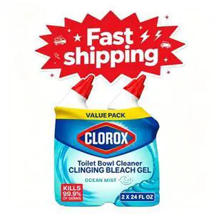 Clorox Toilet Bowl Cleaner Clinging Bleach Gel, Ocean Mist, 24 fl oz, 2 Pack Clorox Toilet Bowl Cleaner Clinging Bleach Gel, Ocean Mist, 24 fl oz, 2 Pack
