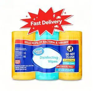 Great Value Disinfecting Wipes, Lemon and Fresh Scent, 225 Count, 3 Pack Great Value Disinfecting Wipes, Lemon and Fresh Scent, 225 Count, 3 Pack