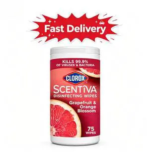 Clorox Scentiva Bleach-Free Cleaning Wipes, Grapefruit & Orange Blossom, 75 Count Clorox Scentiva Bleach-Free Cleaning Wipes, Grapefruit & Orange Blossom, 75 Count